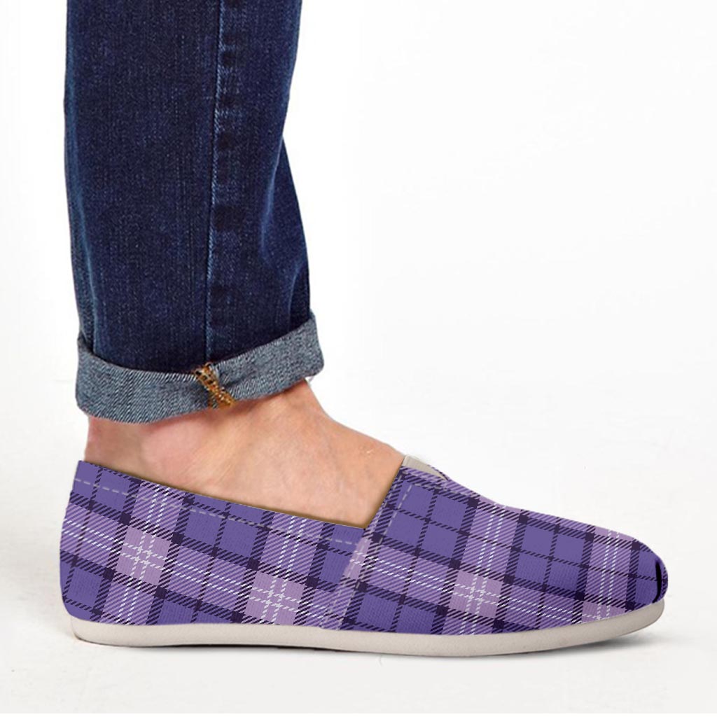 Purple Plaid Tartan Canvas Shoes-grizzshop