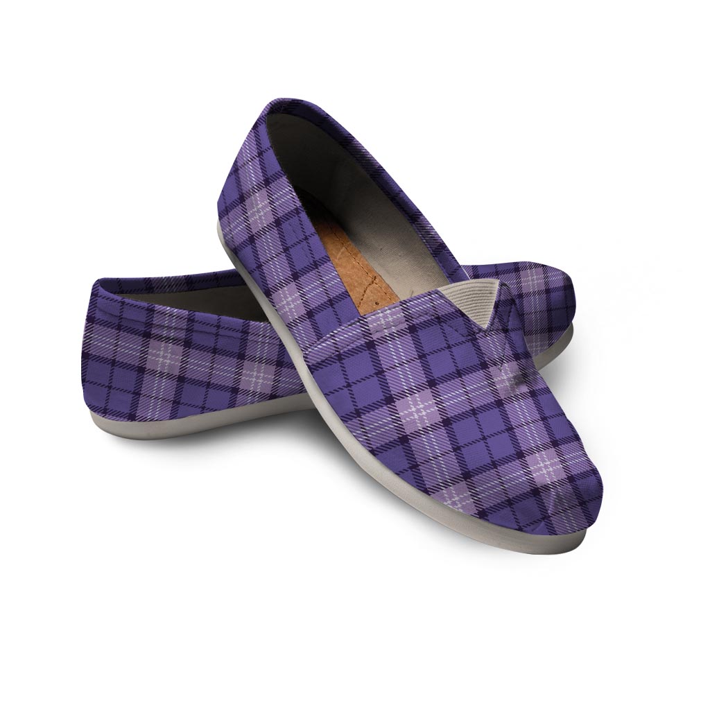 Purple Plaid Tartan Canvas Shoes-grizzshop