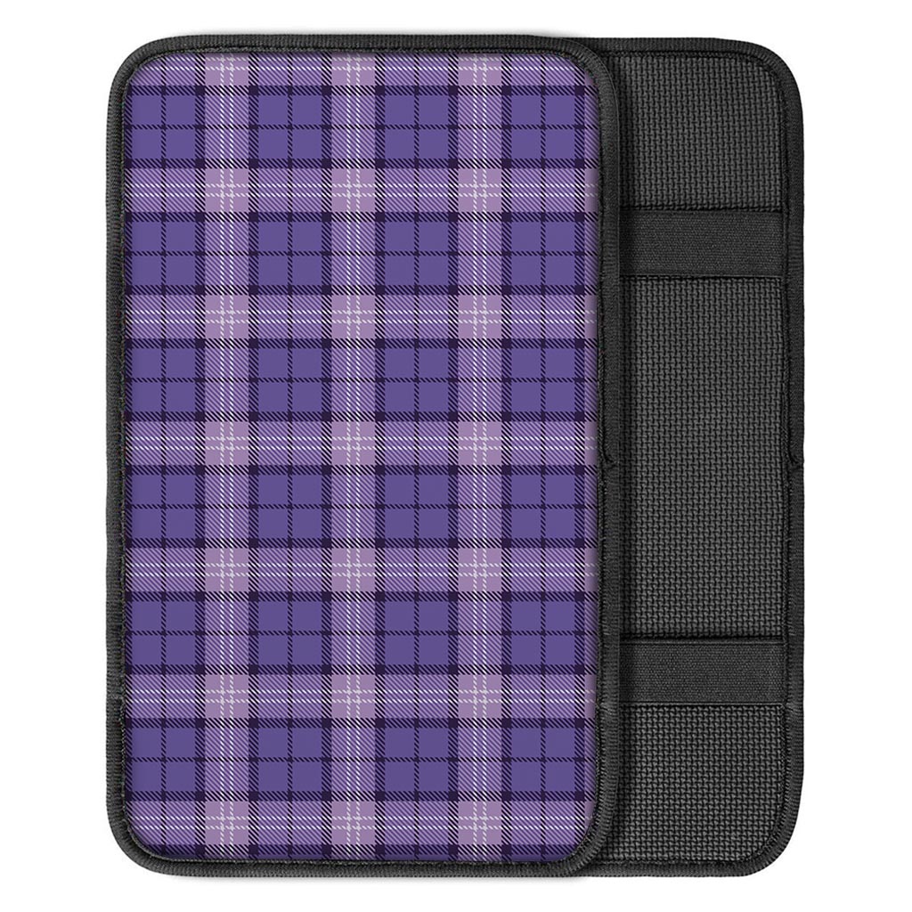 Purple Plaid Tartan Car Console Cover-grizzshop