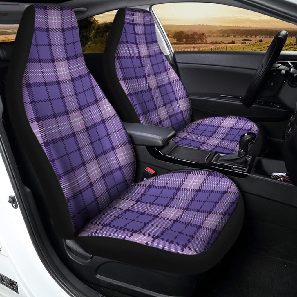 Purple Plaid Tartan Car Seat Covers-grizzshop