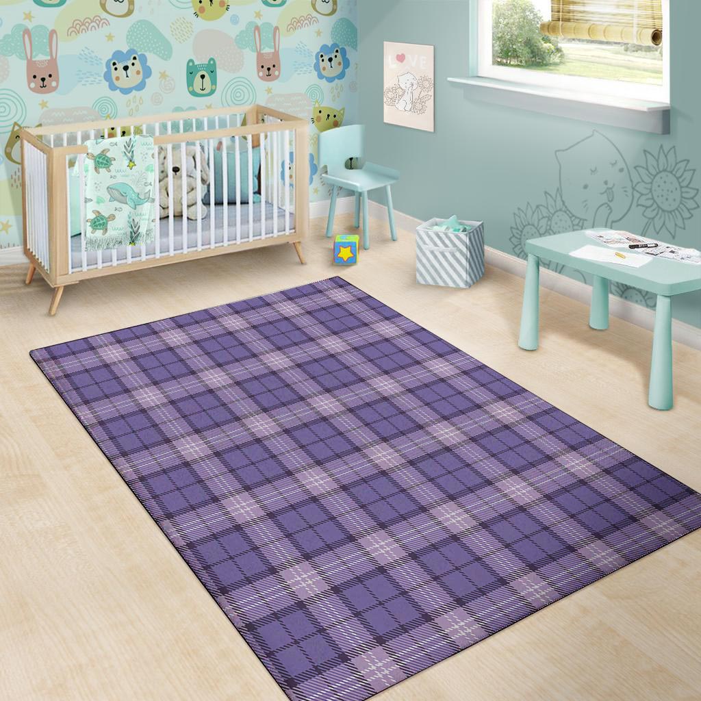 Purple Plaid Tartan Floor Mat-grizzshop