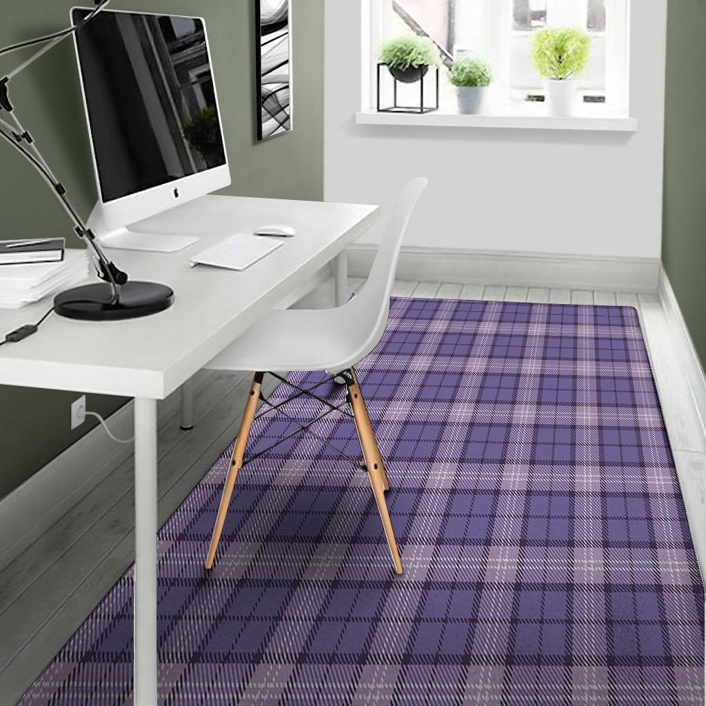 Purple Plaid Tartan Floor Mat-grizzshop