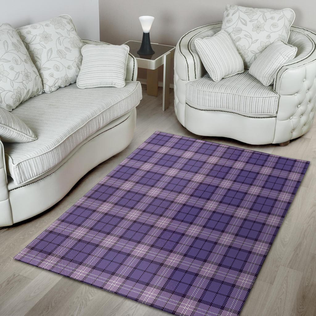 Purple Plaid Tartan Floor Mat-grizzshop