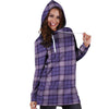 Purple Plaid Tartan Hoodie Dress-grizzshop