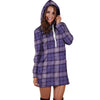 Purple Plaid Tartan Hoodie Dress-grizzshop