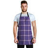 Purple Plaid Tartan Men's Apron-grizzshop