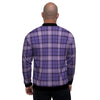 Purple Plaid Tartan Men's Bomber Jacket-grizzshop