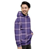 Purple Plaid Tartan Men's Hoodie-grizzshop