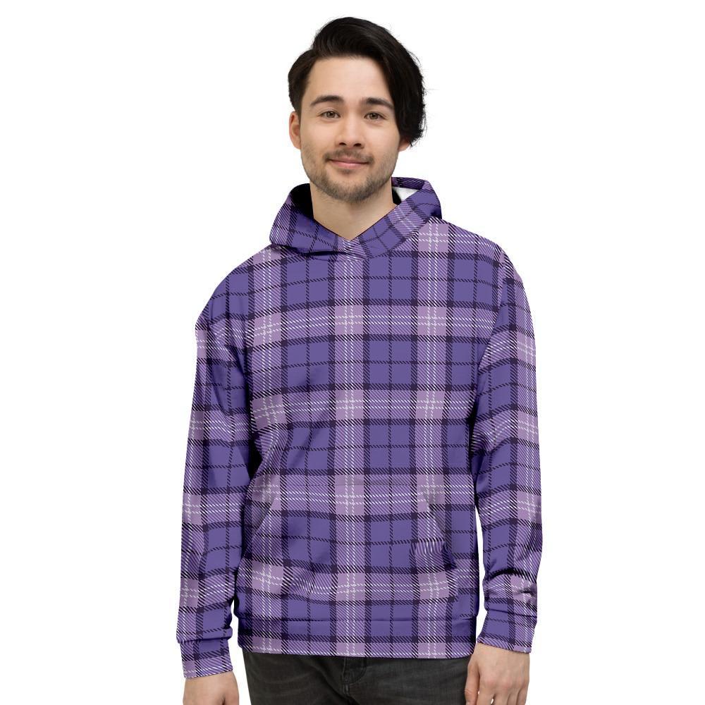 Purple Plaid Tartan Men's Hoodie-grizzshop