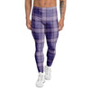 Purple Plaid Tartan Men's Leggings-grizzshop