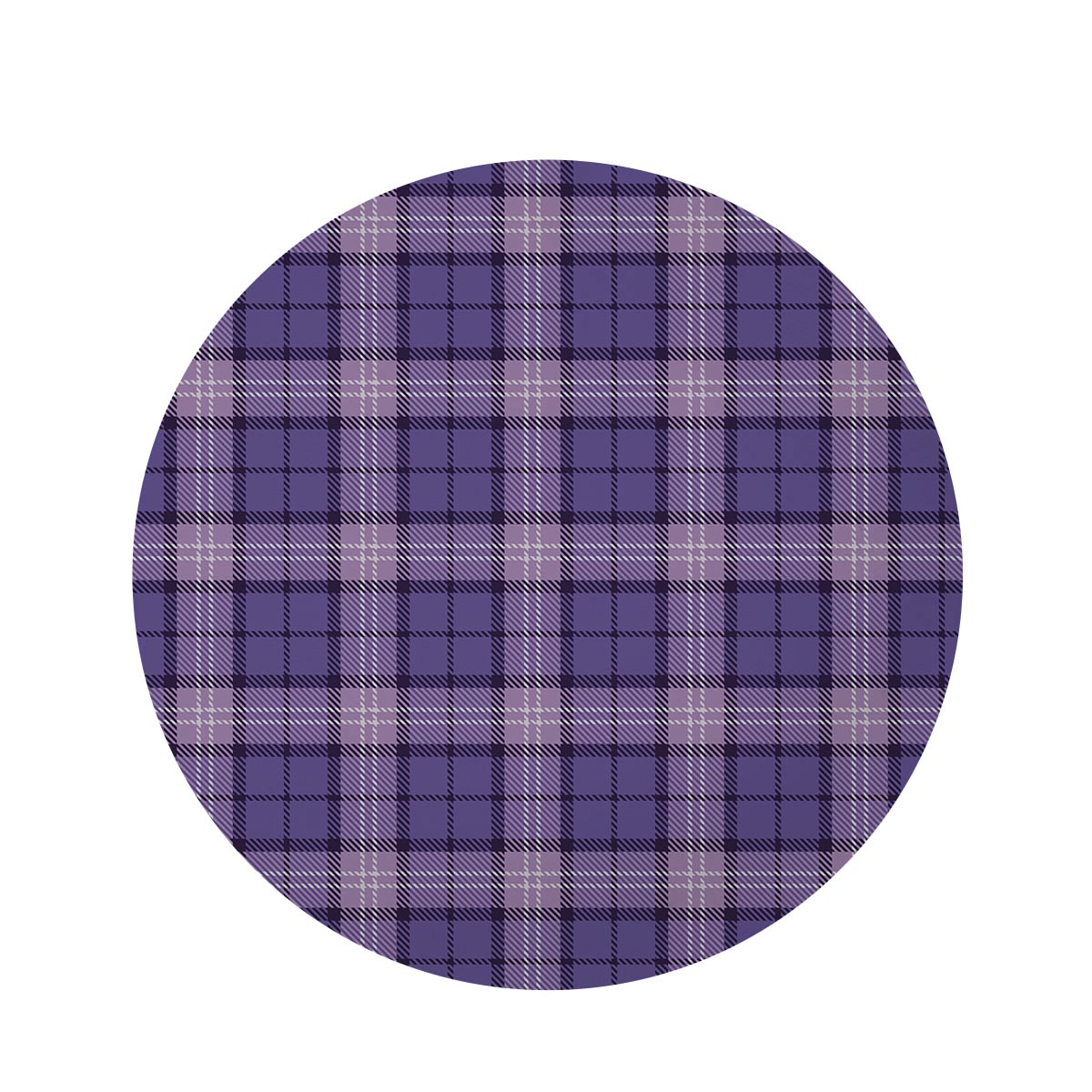 Purple Plaid Tartan Round Rug-grizzshop