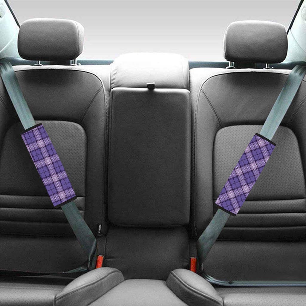 Purple Plaid Tartan Seat Belt Cover-grizzshop