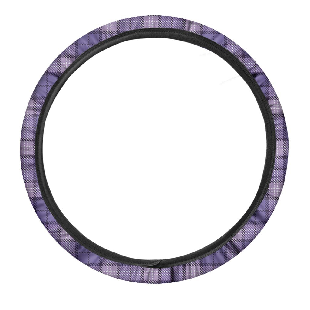 Purple Plaid Tartan Steering Wheel Cover-grizzshop