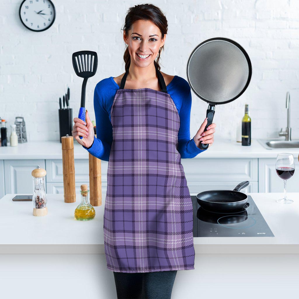 Purple Plaid Tartan Women's Apron-grizzshop