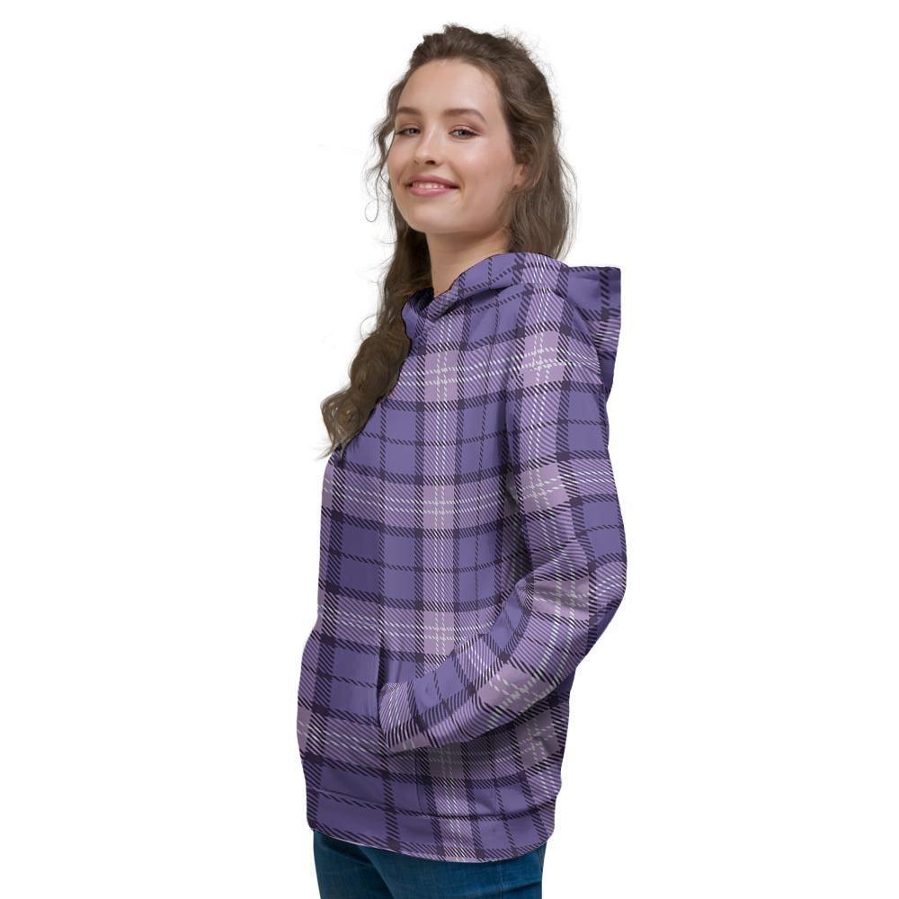 Purple Plaid Tartan Women's Hoodie-grizzshop