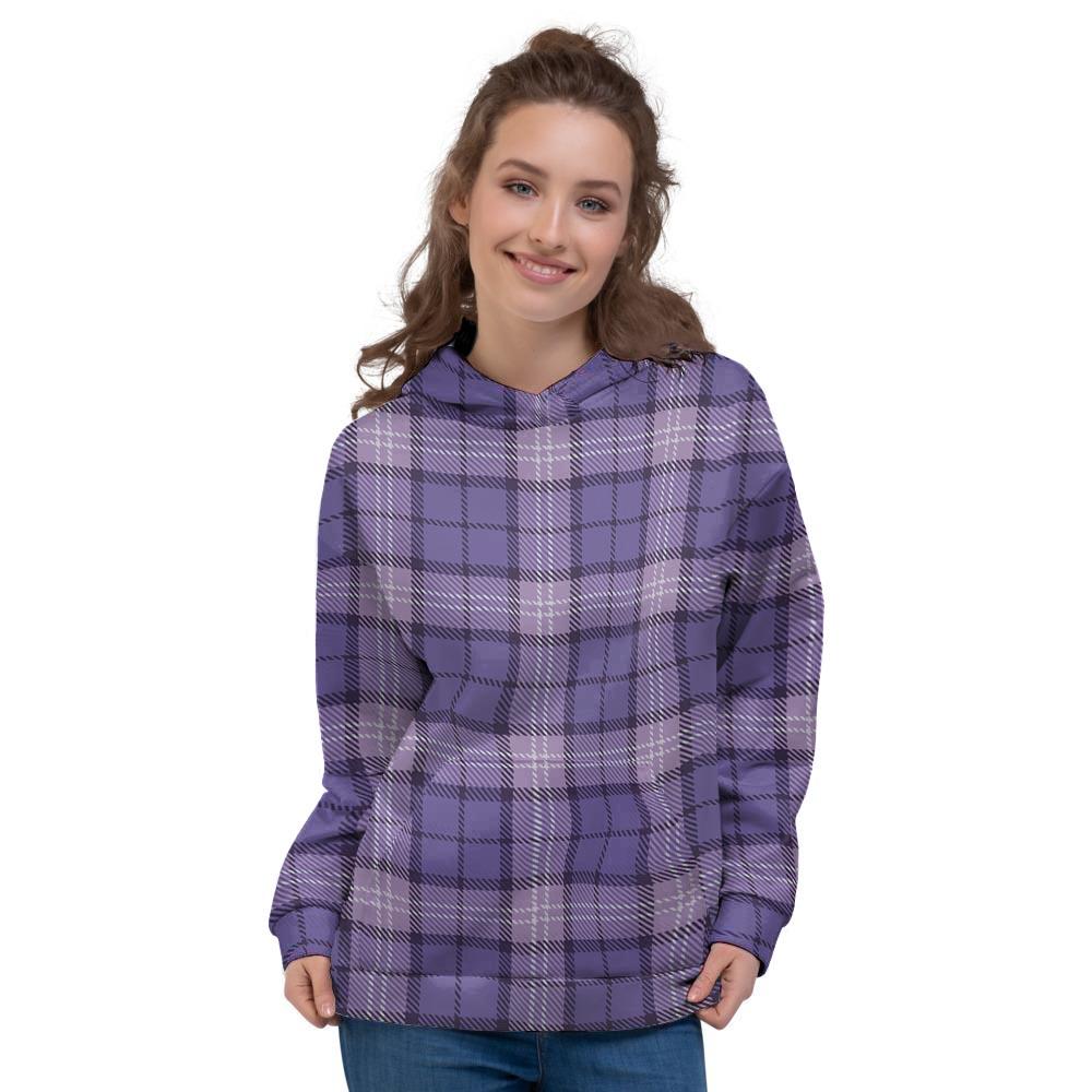 Purple Plaid Tartan Women's Hoodie-grizzshop