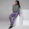 Purple Plaid Tartan Women's Joggers-grizzshop