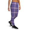 Purple Plaid Tartan Women's Joggers-grizzshop