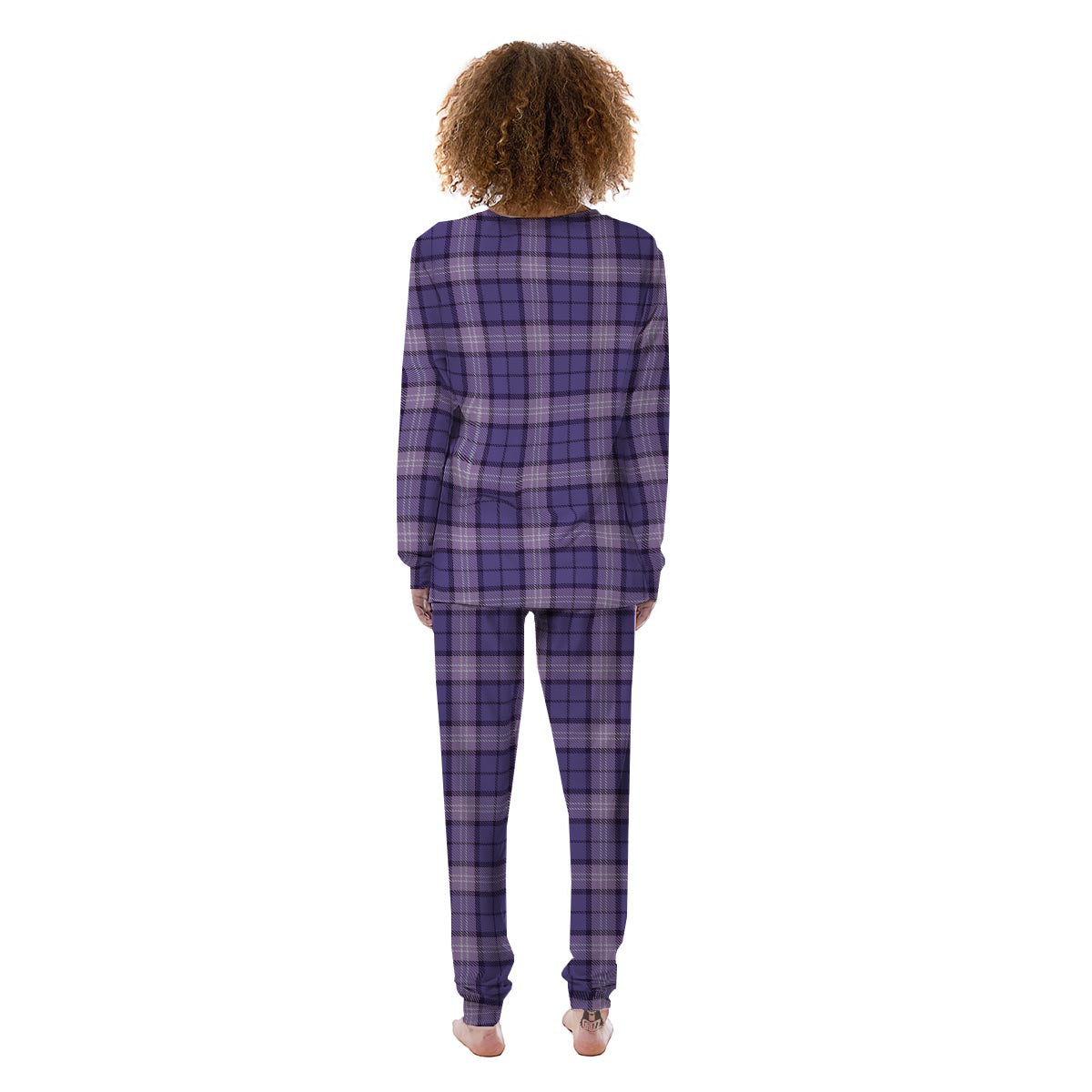 Purple Plaid Tartan Women's Pajamas-grizzshop