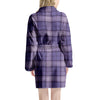 Purple Plaid Tartan Women's Robe-grizzshop