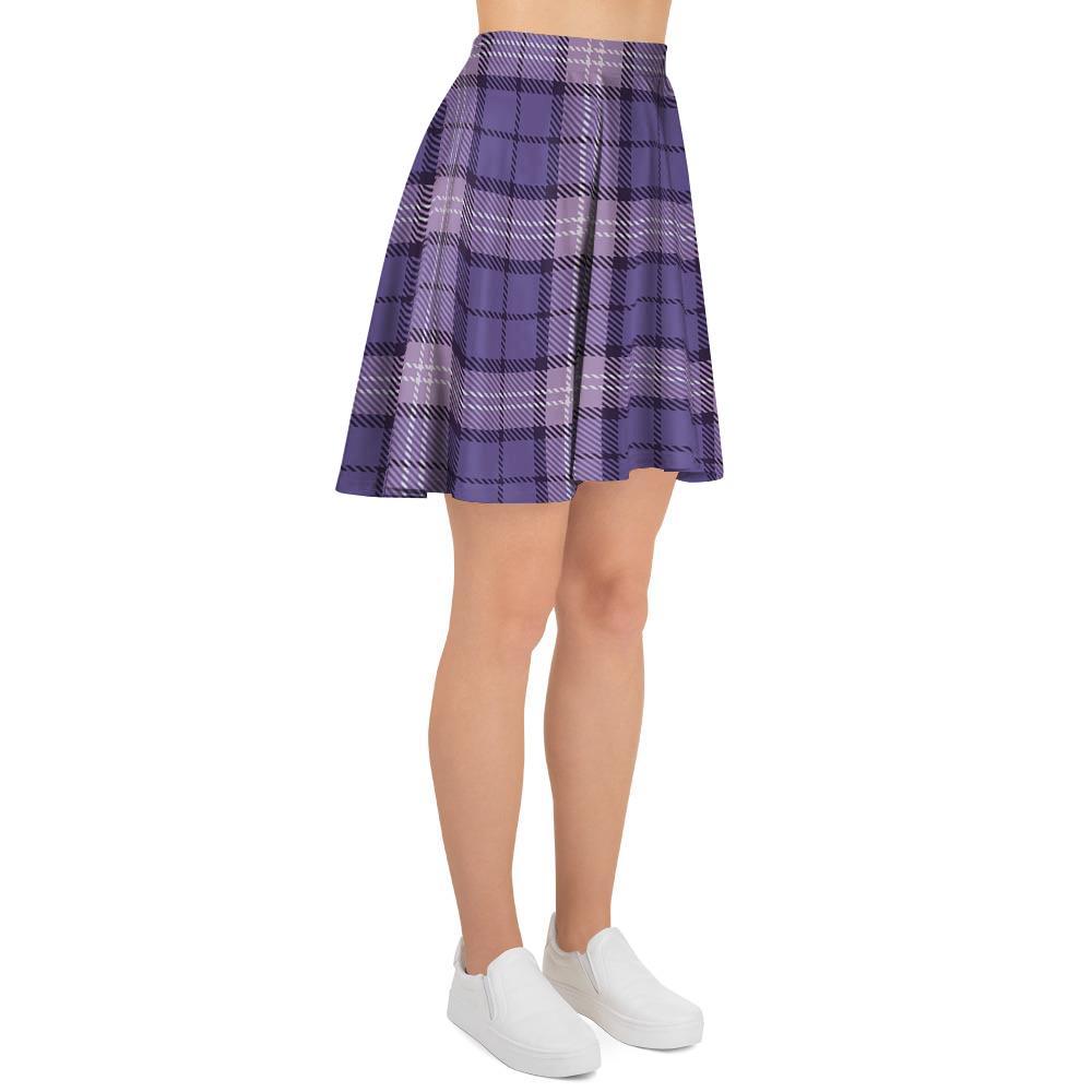 Purple Plaid Tartan Women's Skirt-grizzshop