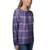 Purple Plaid Tartan Women's Sweatshirt-grizzshop