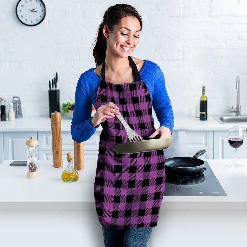 Purple Plaid Women's Apron-grizzshop