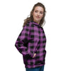 Purple Plaid Women's Hoodie-grizzshop