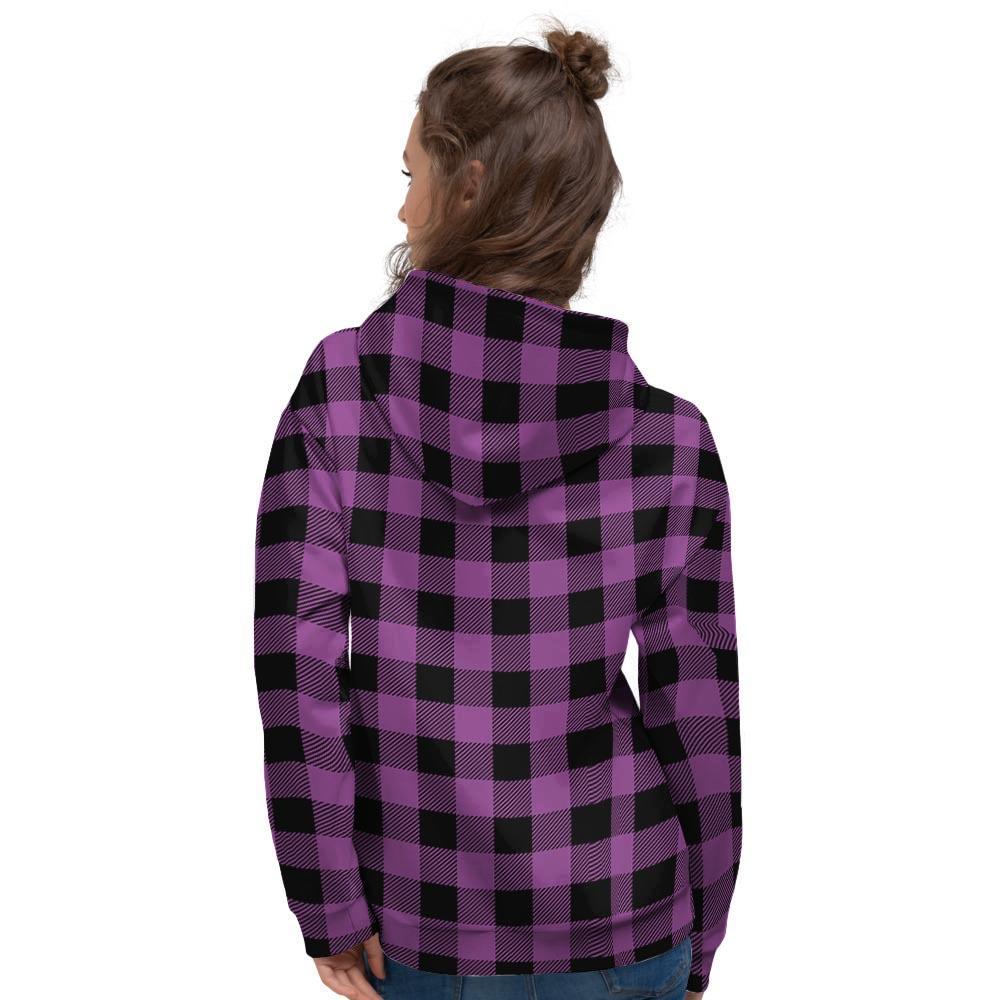 Purple Plaid Women's Hoodie-grizzshop