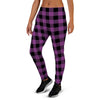 Purple Plaid Women's Joggers-grizzshop