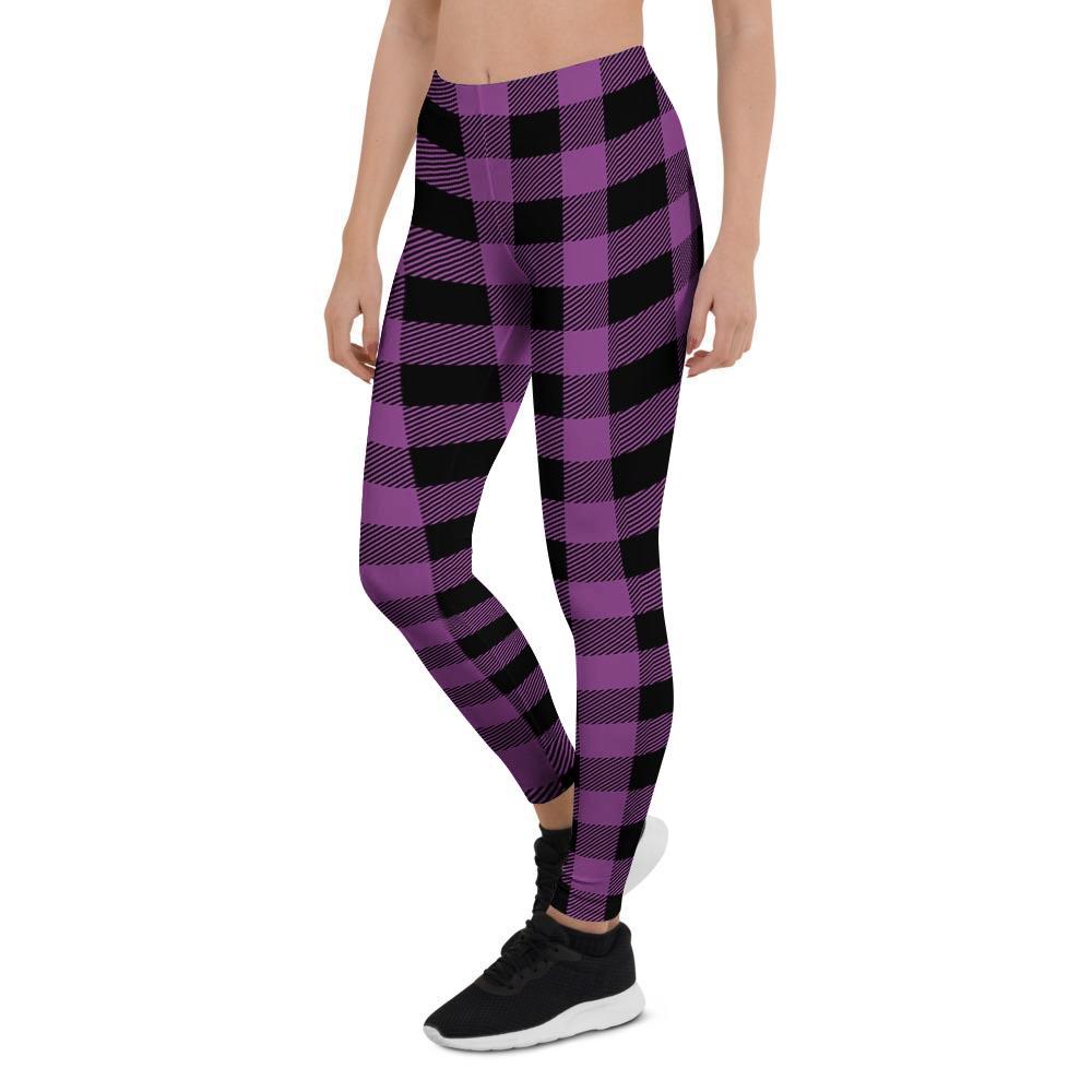 Purple Plaid Women's Leggings-grizzshop