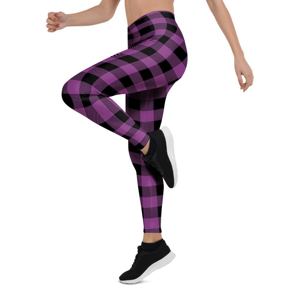 Purple Plaid Women's Leggings-grizzshop