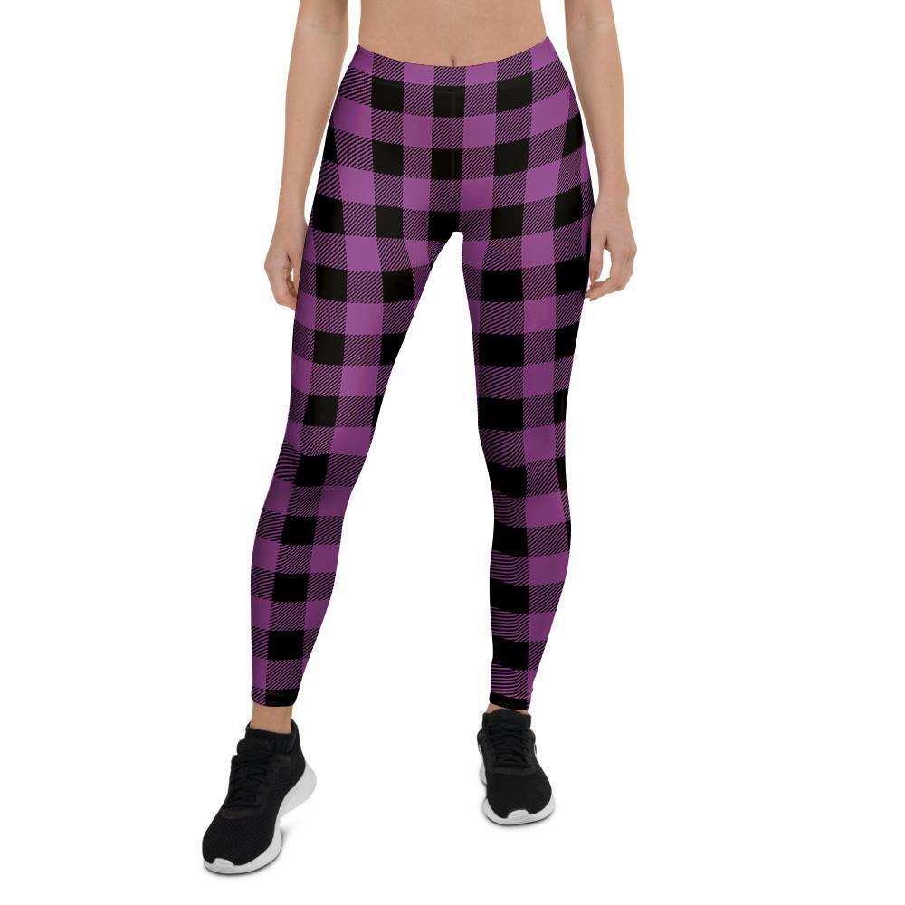 Purple Plaid Women's Leggings-grizzshop