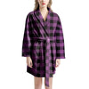 Purple Plaid Women's Robe-grizzshop