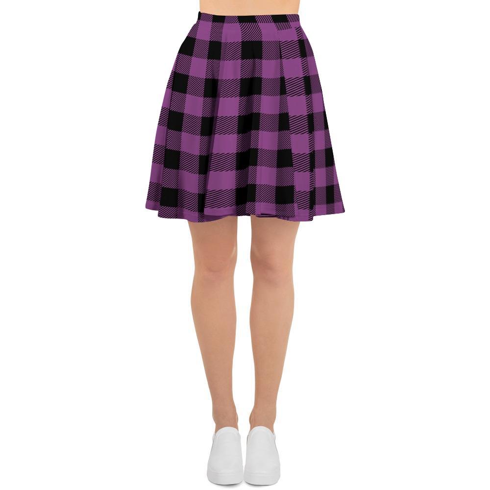 Purple Plaid Women's Skirt-grizzshop