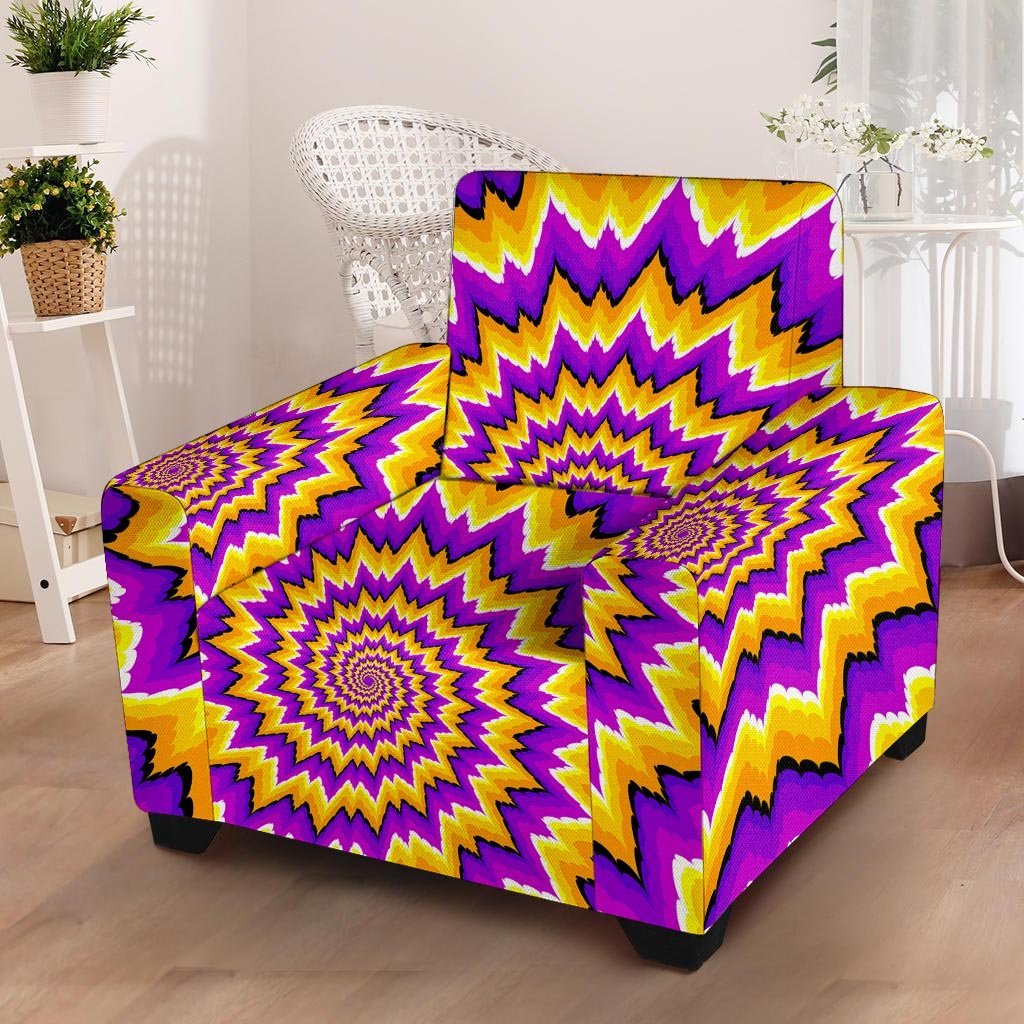 Purple Psychedelic Optical illusion Armchair Cover-grizzshop