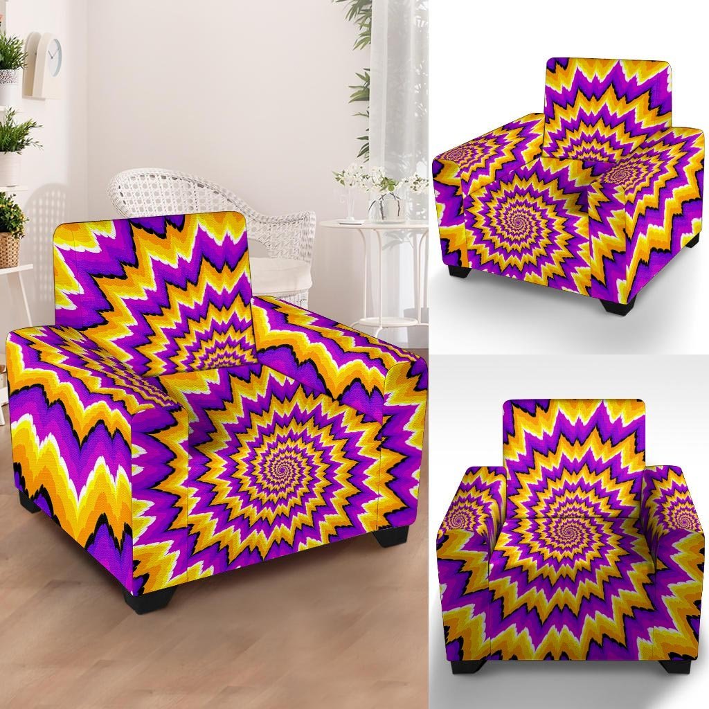 Purple Psychedelic Optical illusion Armchair Cover-grizzshop