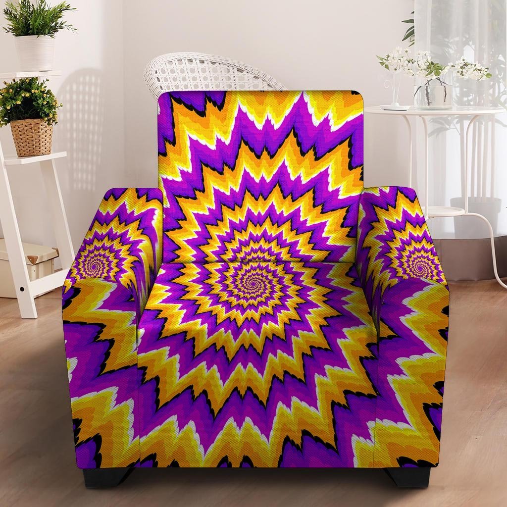 Purple Psychedelic Optical illusion Armchair Cover-grizzshop