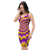 Purple Psychedelic Optical illusion Bodycon Dress-grizzshop