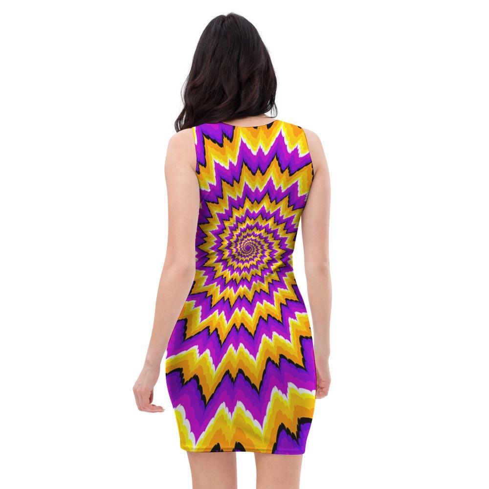 Purple Psychedelic Optical illusion Bodycon Dress-grizzshop