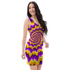 Purple Psychedelic Optical illusion Bodycon Dress-grizzshop