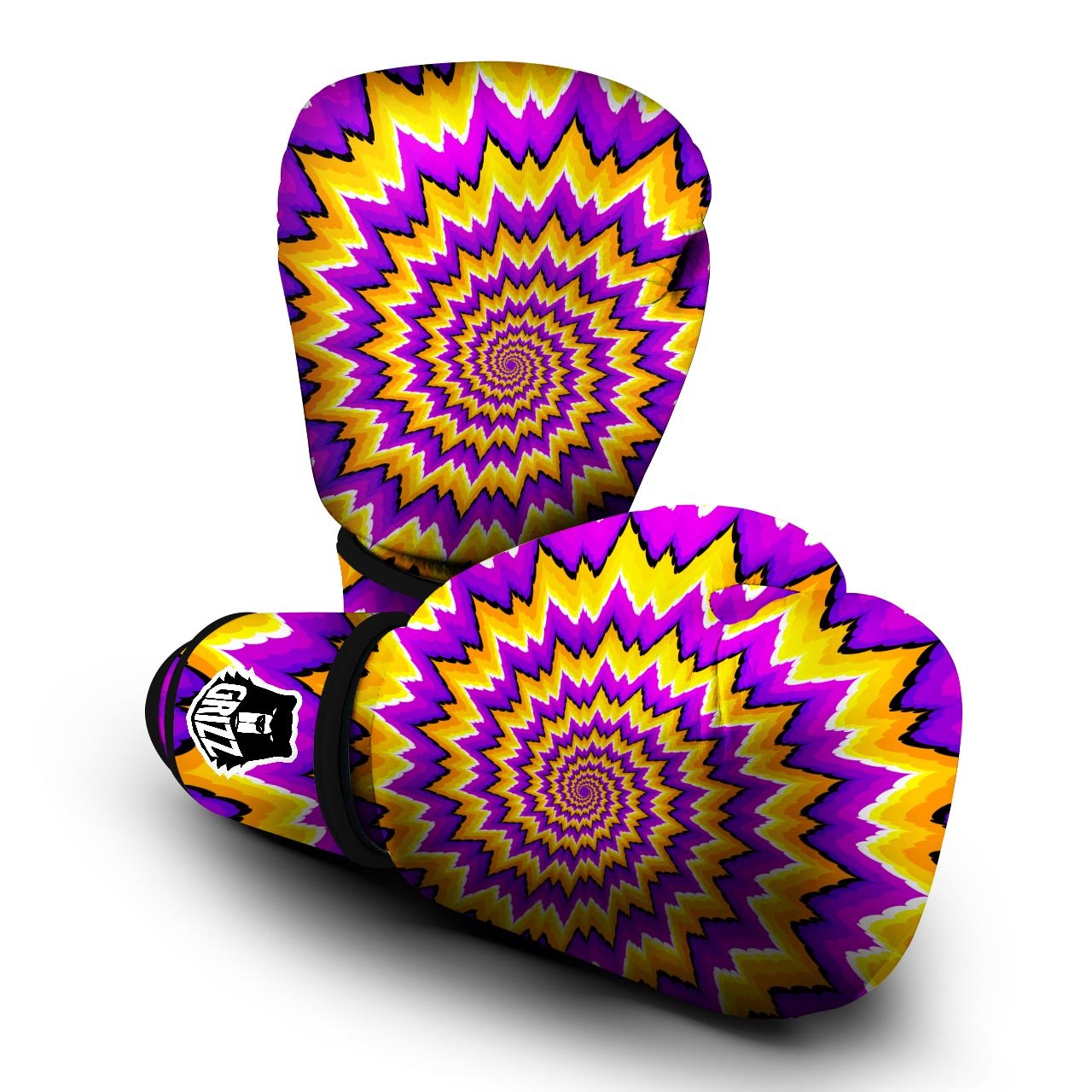 Purple Psychedelic Optical illusion Boxing Gloves-grizzshop