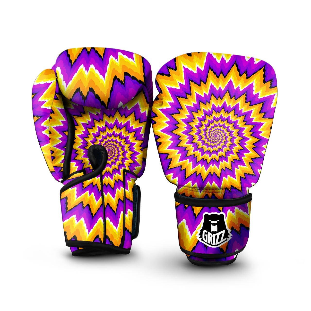 Purple Psychedelic Optical illusion Boxing Gloves-grizzshop