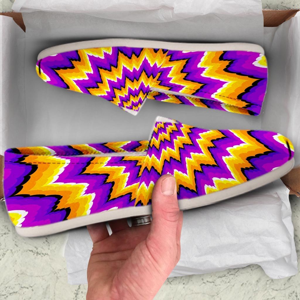 Purple Psychedelic Optical illusion Canvas Shoes-grizzshop
