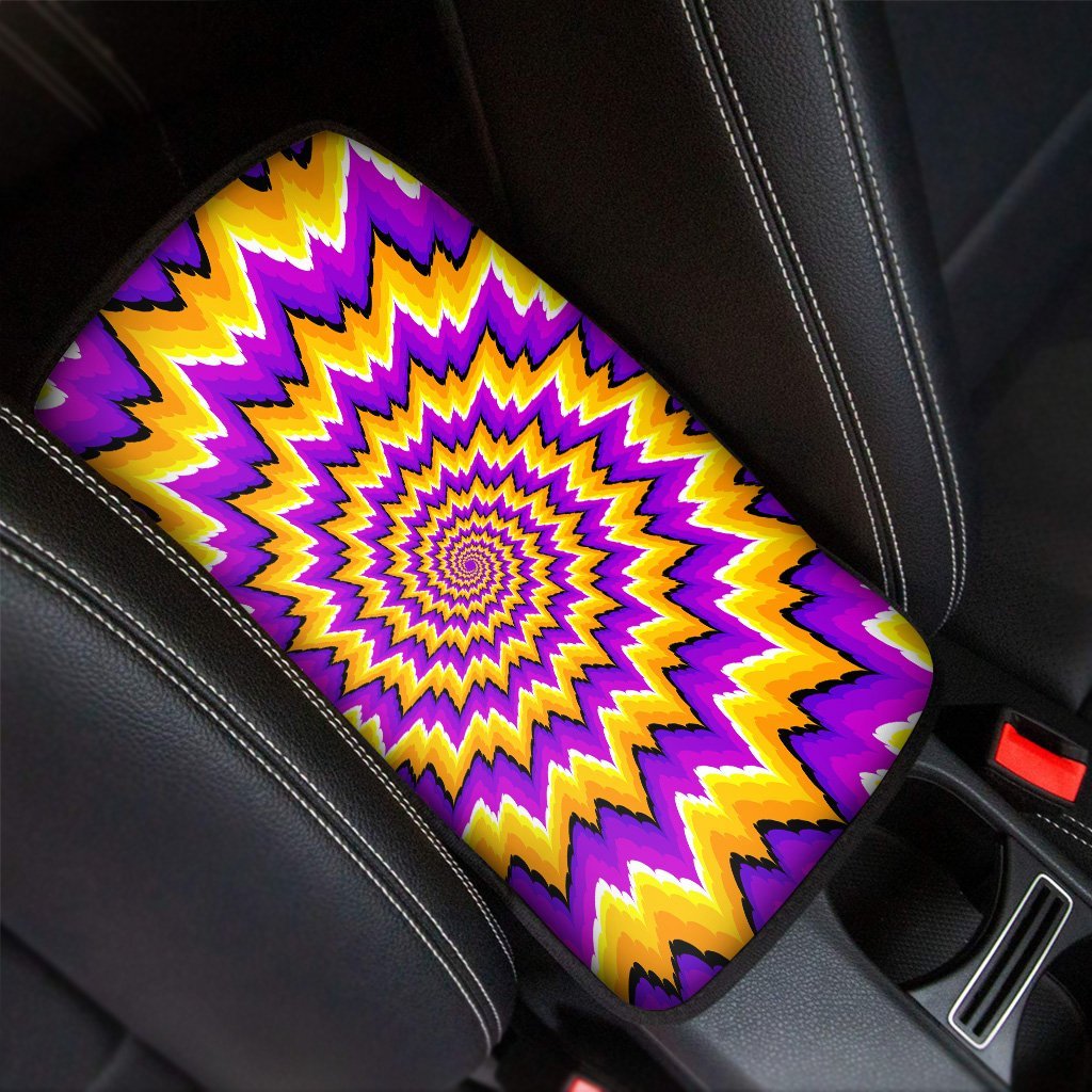 Purple Psychedelic Optical illusion Car Console Cover-grizzshop