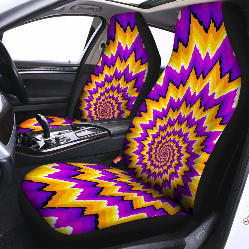 Purple Psychedelic Optical illusion Car Seat Covers-grizzshop