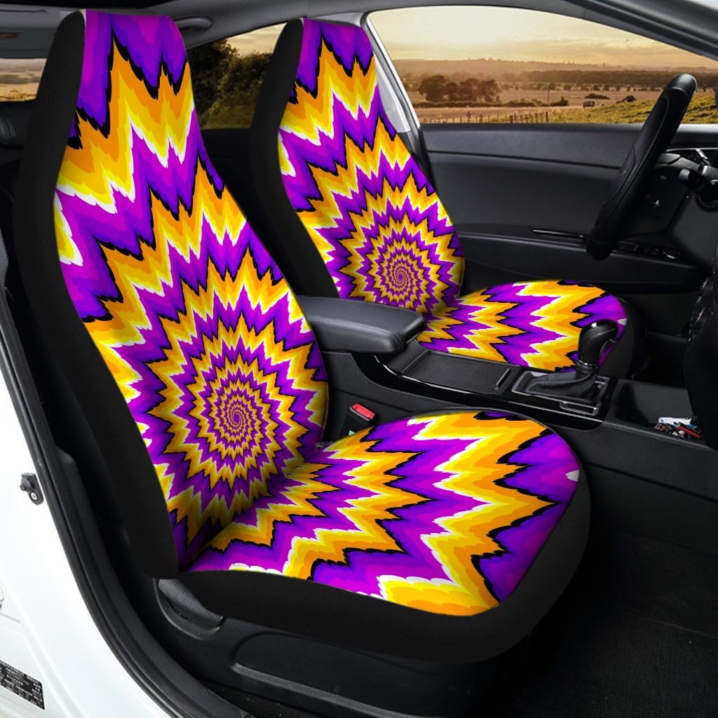 Purple Psychedelic Optical illusion Car Seat Covers-grizzshop