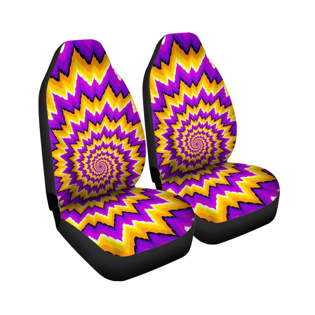 Purple Psychedelic Optical illusion Car Seat Covers-grizzshop