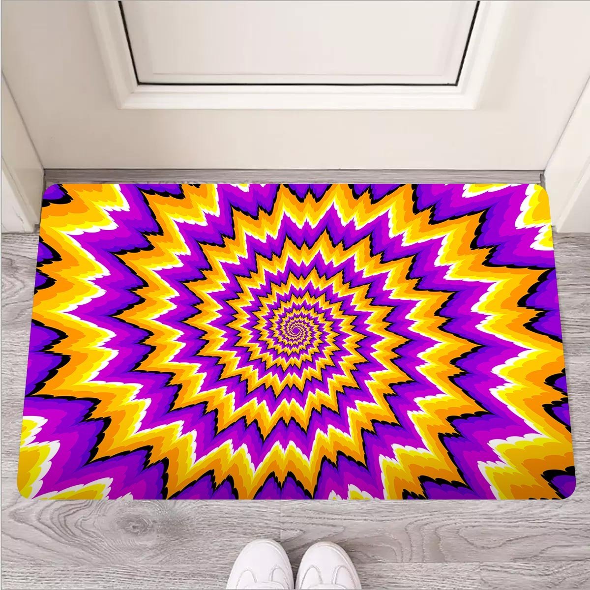 Purple Psychedelic Optical illusion Door Mat-grizzshop