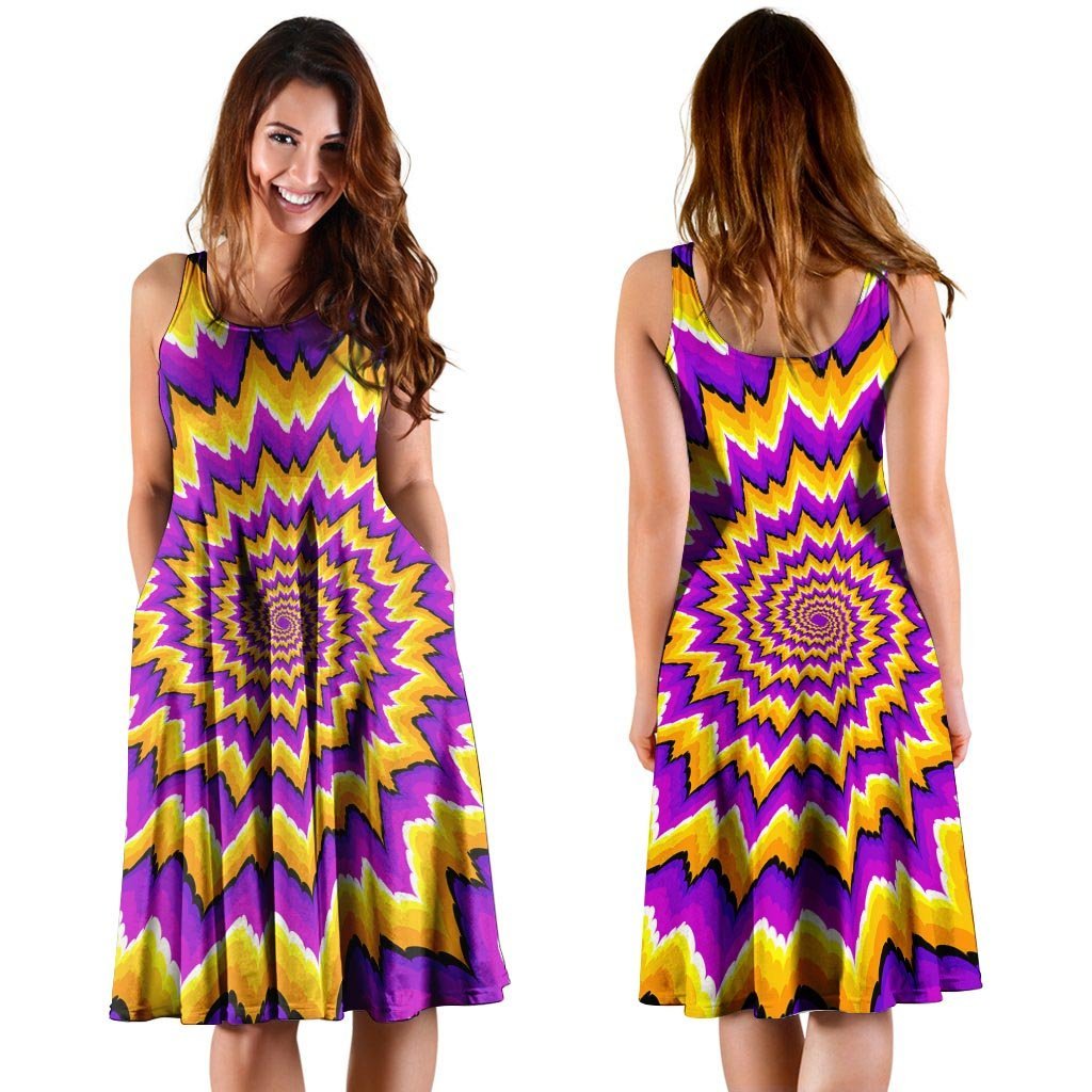 Purple Psychedelic Optical illusion Dress-grizzshop